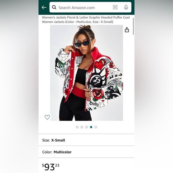 NWT Stylish Graphic Winter Puffer Jacket - Picture 16 of 16